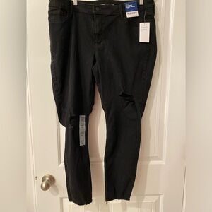 Women’s Ripped Black Rockstar Super Skinny Jeans